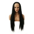thumbnail image 1 of Unique Bargains Lace Front Wigs for Women 24" Black Long Straight Hair with Wig Cap Synthetic Fibre, 1 of 6