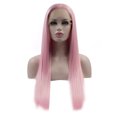 thumbnail image 1 of Unique Bargains Lace Front Wigs for Women 24" Bright Pink Long Straight Hair with Wig Cap, 1 of 6