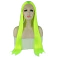 thumbnail image 1 of Unique Bargains Lace Front Wigs for Women 24" Fluorescent Green Long Straight Hair with Wig Cap, 1 of 6