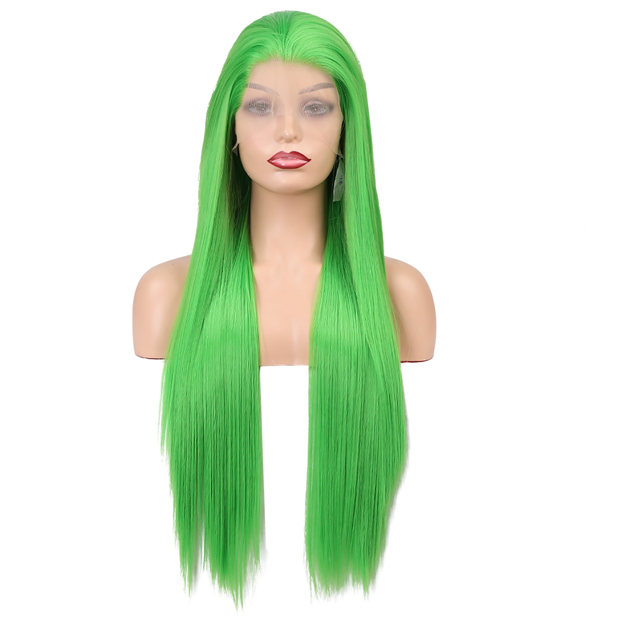 NEW ! Women Long 14 Inch Wig Straight Green Pretfy Green Wig for Women 16 Natural Middle Length Straight  main image 2