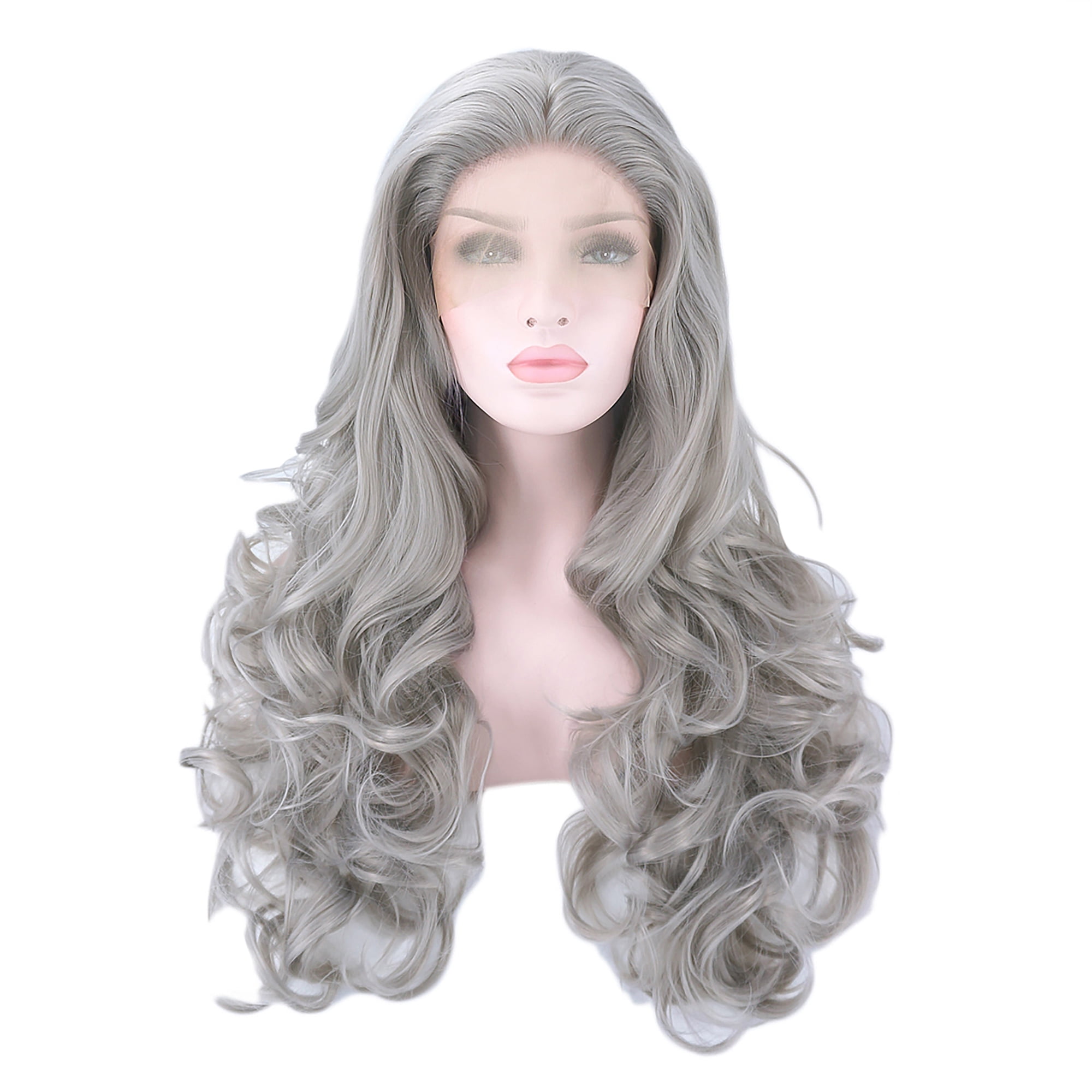 Gray synthetic clearance lace front wig