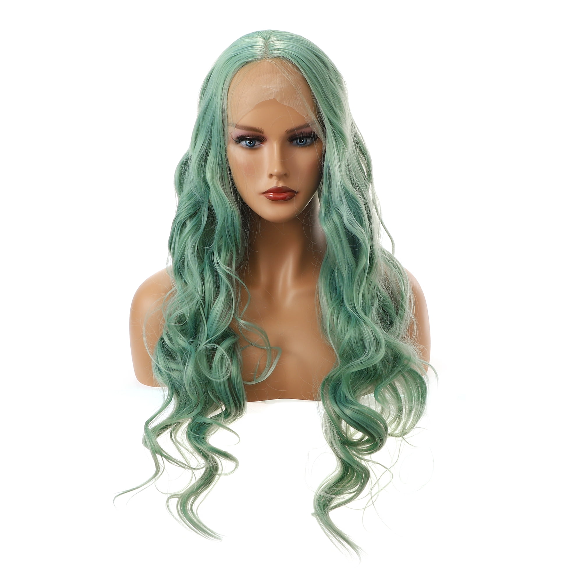Light Green LaceFront Wig Light Green Synthetic Lace Front Wig - Long Straight Heat  main image 2