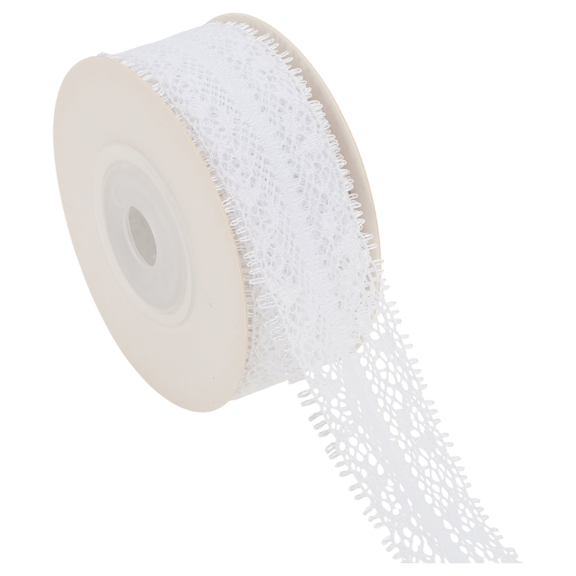 Unique Bargains Reusable Lace Gift Ribbon for Crafting Projects White Lace Style 3 1.1" x 29.53"
