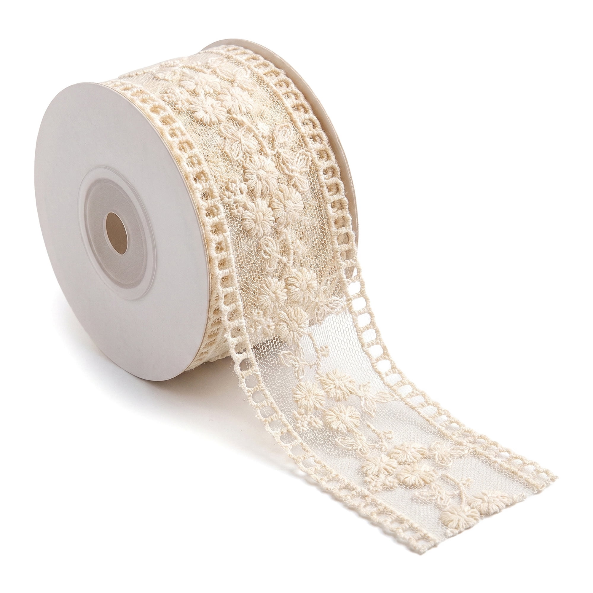Unique Bargains Lace Ribbon for Gift Wrapping and Crafting Projects White 4.9 Yard