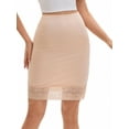 thumbnail image 1 of Unique Bargains Lace Trim Slip Knee Length Underskirt XL Beige, 1 of 6