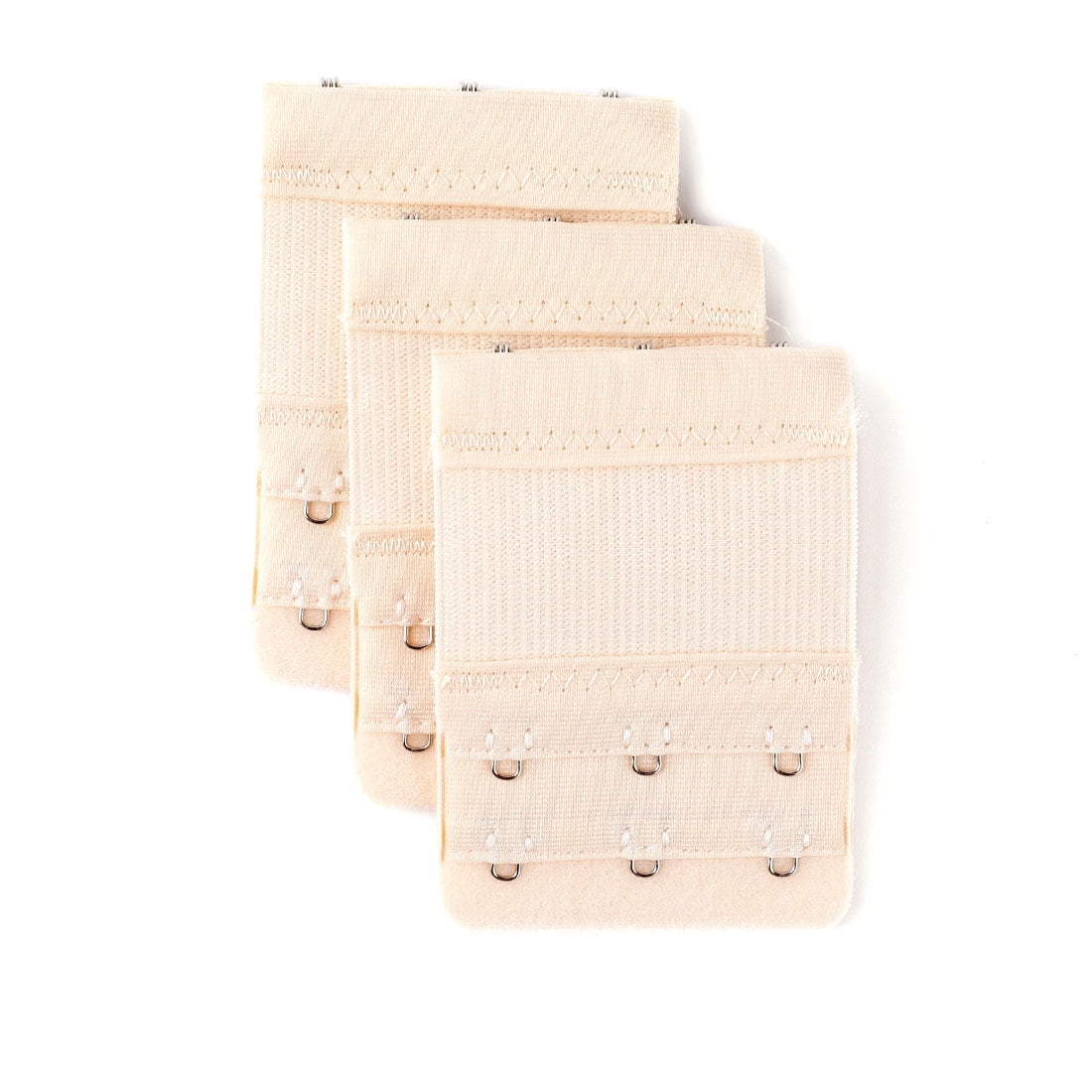 Unique Bargains Ladies Beige Bra Extenders Strap Extension 3 Hook 3 Pack Adjustable