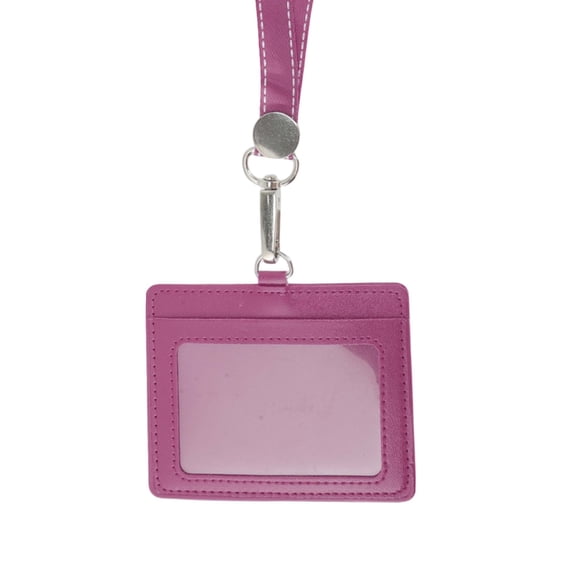 Unique Bargains Lanyards for ID Badge Card Holder with Strap Durable for Work IDs Rose Red