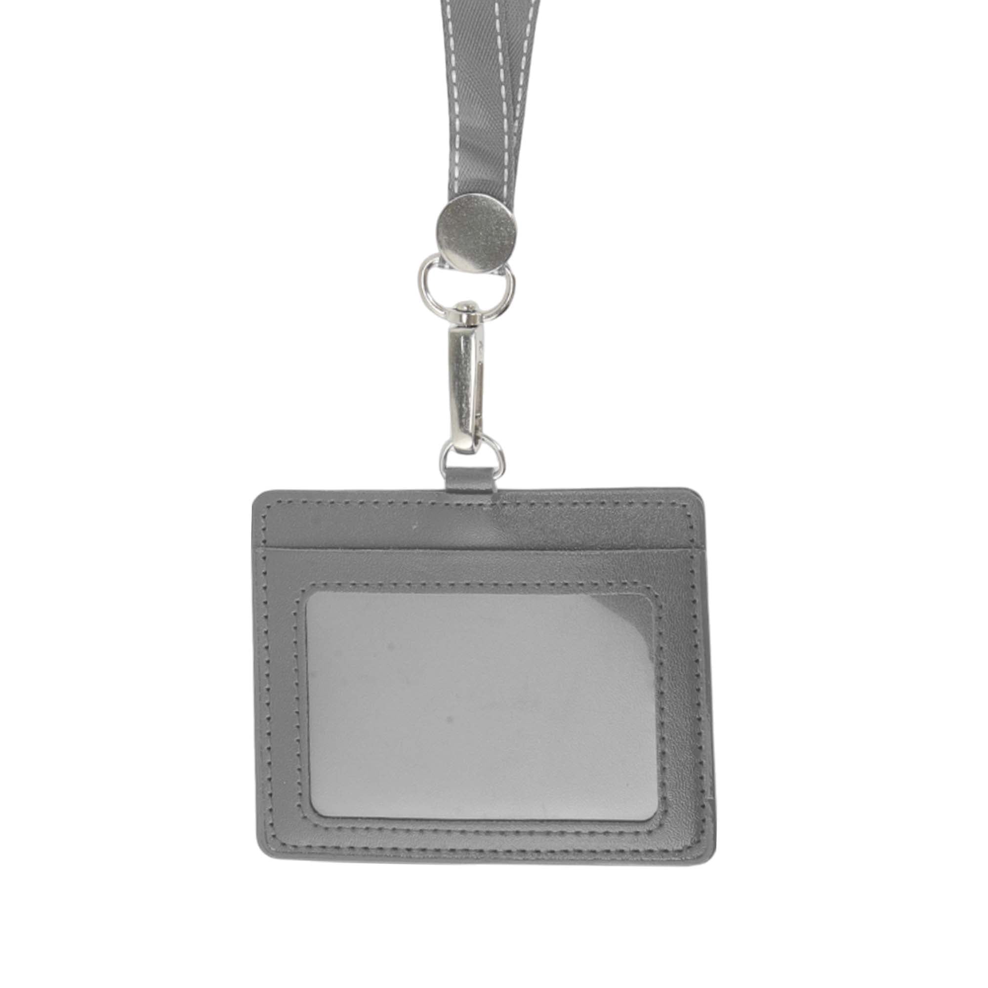 Unique Bargains Lanyards for ID Badges Card Holder with Strap Durable for Work IDs Gray