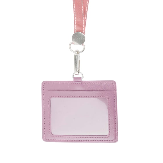 Unique Bargains Lanyards for ID Badges Card Holder with Strap Durable for Work IDs Pink