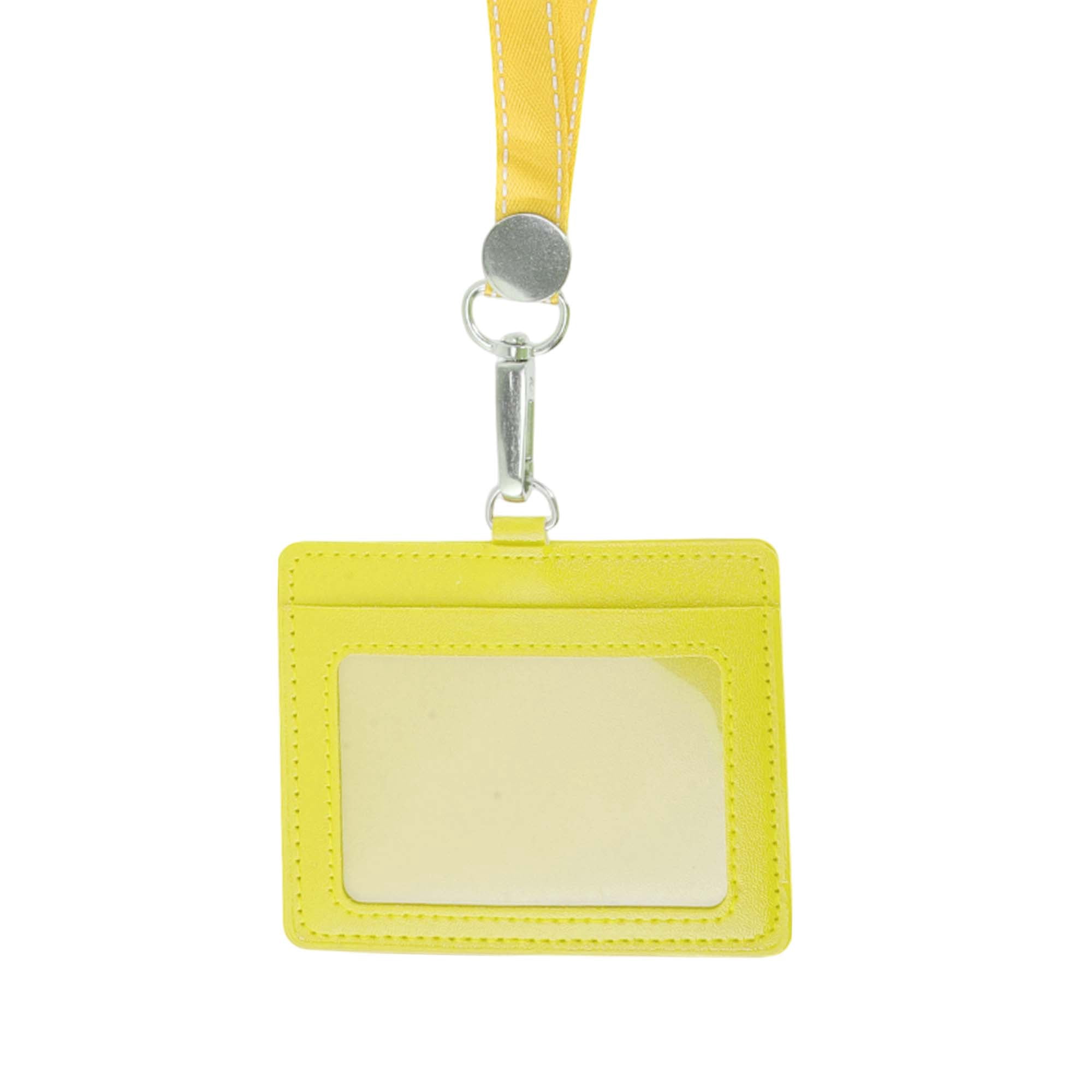 Unique Bargains Lanyards for ID Badges Card Holder with Strap Durable for Work IDs Yellow