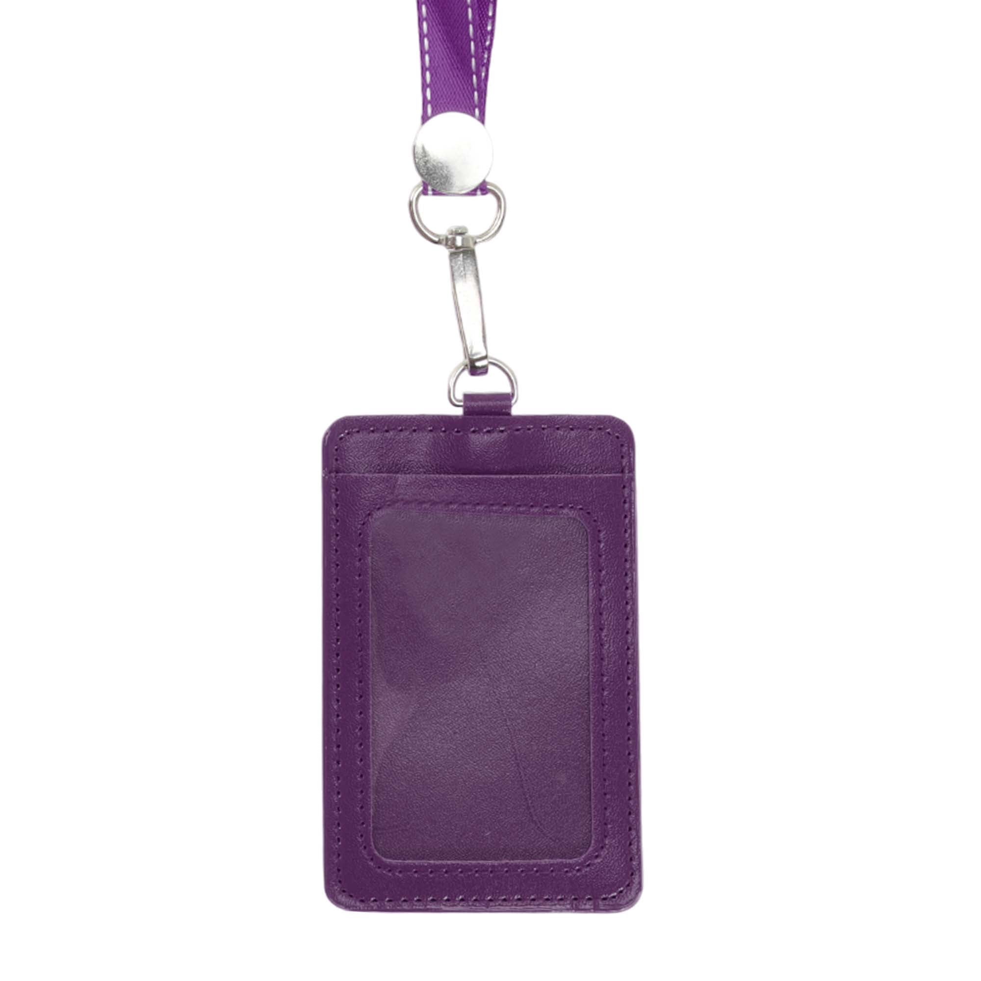 Unique Bargains Lanyards for ID Badges Card Holder with Strap Vertical for Work IDs Purple