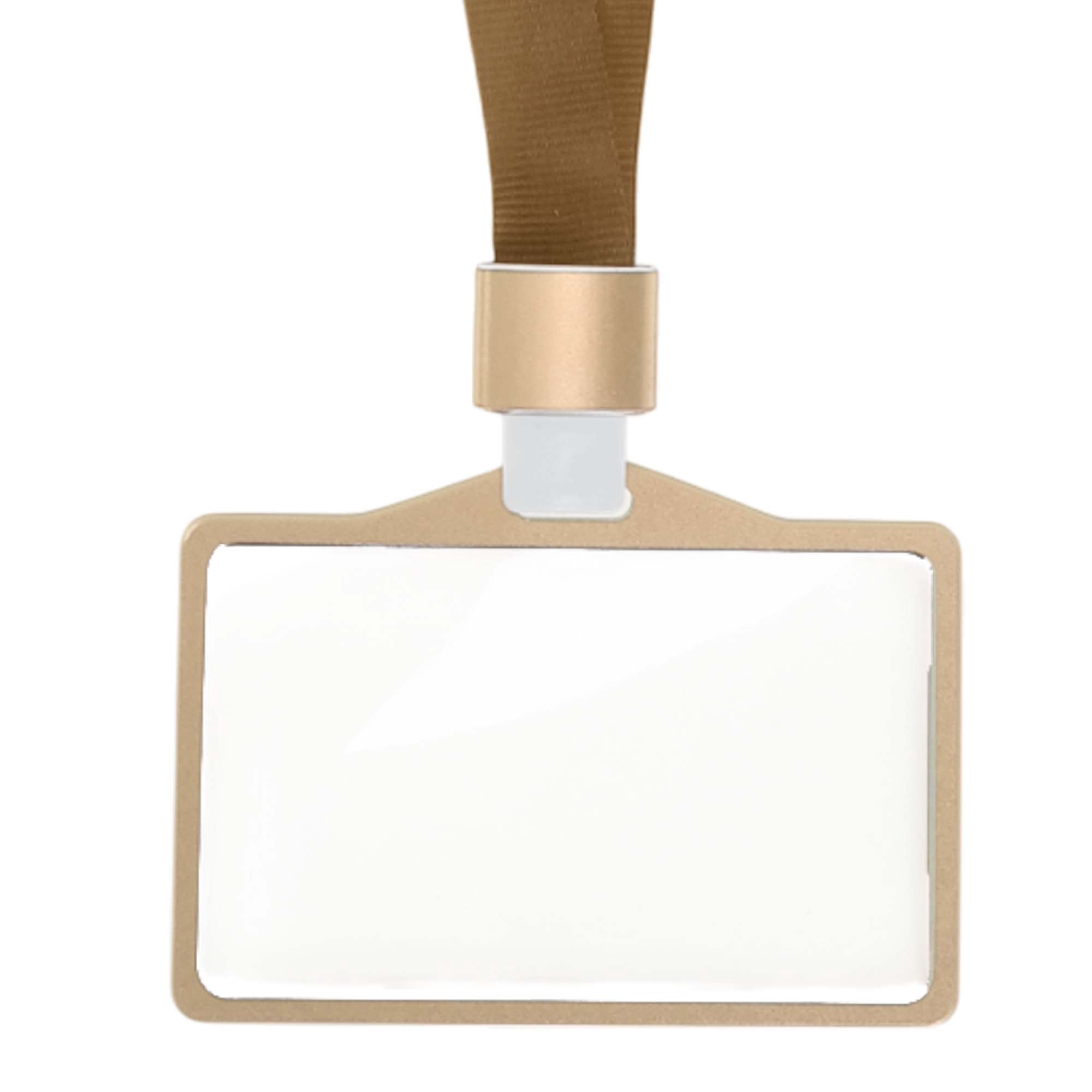 Unique Bargains Lanyards for ID Badges Holder with Strap, Durable Card Holder Gold
