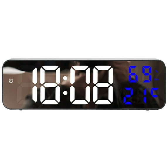 Unique Bargains Large Digital Clock Silent Non Ticking Modern Wall Clocks Blue