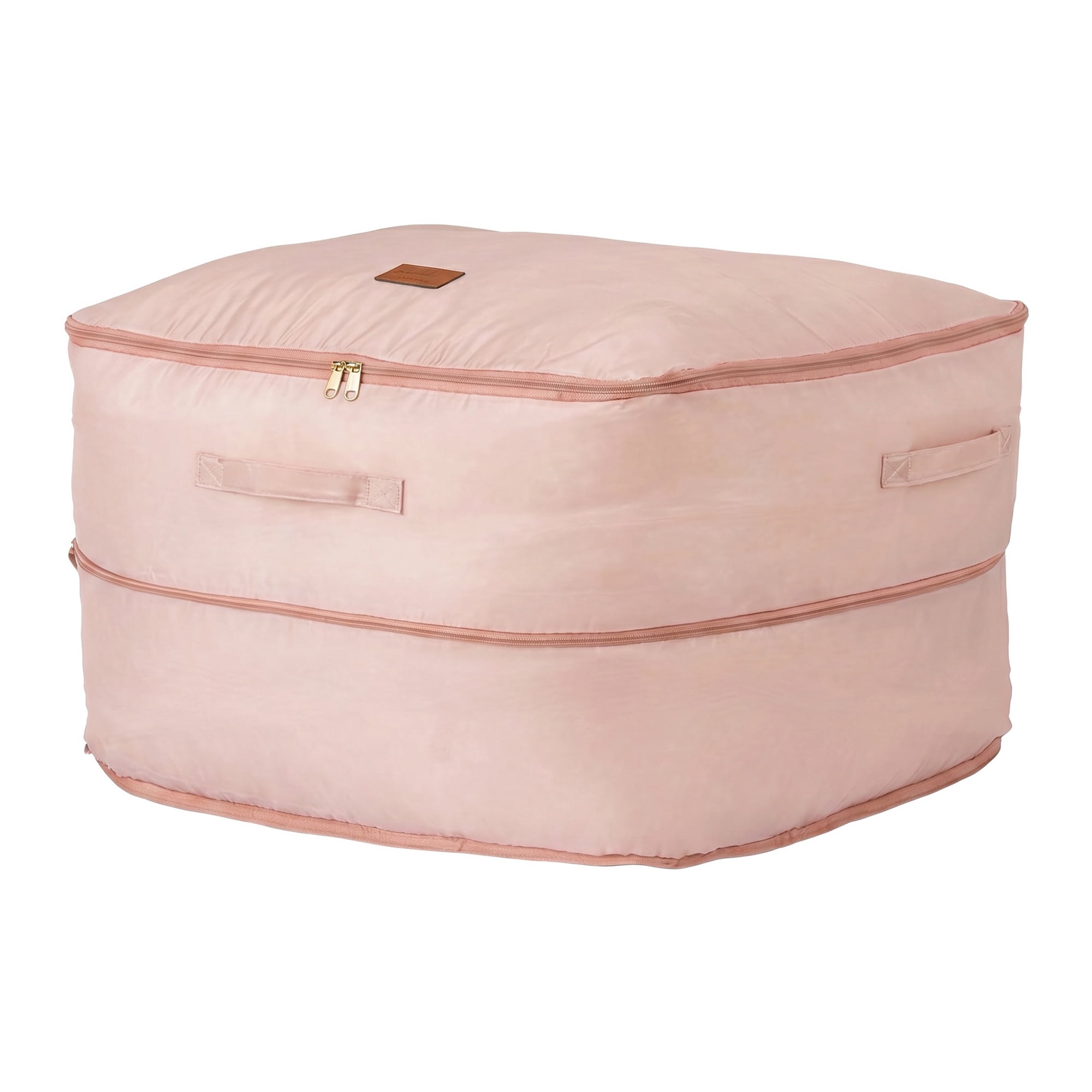 Unique Bargains Large Expandable Packing Bag with Tag Patch Design Pink 20.5"x16.5"x11.8"