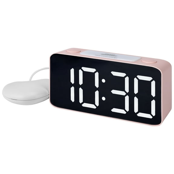 Unique Bargains Large LED Display Digital Alarm Clock Pink 6.7"L x 2.0"W x 3.1"H