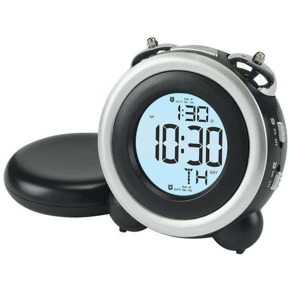 Unique Bargains Large LED Display Wired Shaker Alarm Clock Black 4.3"L x 2.4"W x 4.3"H