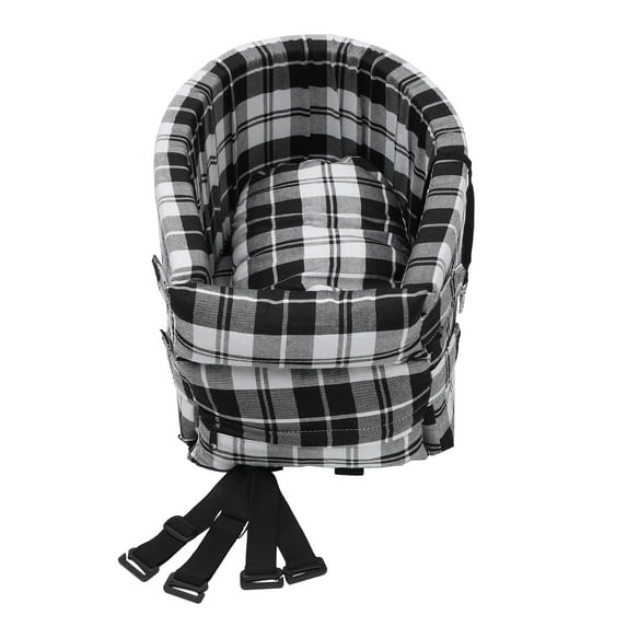 Unique Bargains Large Plaid Style Dog Car Seat Adjustable Straps for Medium Small Sized Puppy Cat Seat Pets Black White