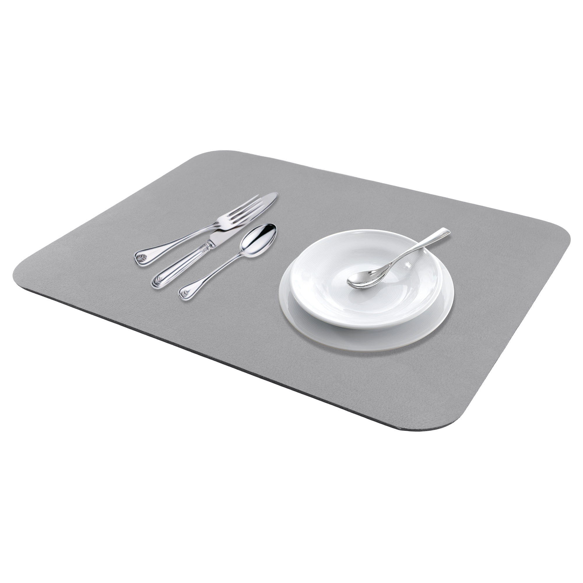 Unique Bargains Large Quick Dry Coffee Bar Mats for Countertop Light Gray 15.7*11.8 inch
