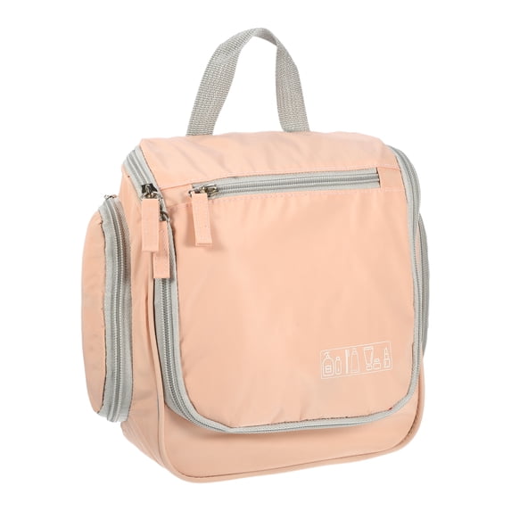 Unique Bargains Large Toiletry Bag Hanging Travel Makeup Organizer Waterproof Make Up Travel Bag for Toiletries Pink