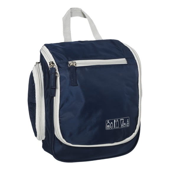 Unique Bargains Large Toiletry Bag Hanging Travel Makeup Organizer Waterproof Travel Bag for Toiletries Dark Blue