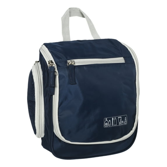 Unique Bargains Large Toiletry Bag Hanging Travel Makeup Organizer Waterproof Travel Bag for Toiletries Dark Blue