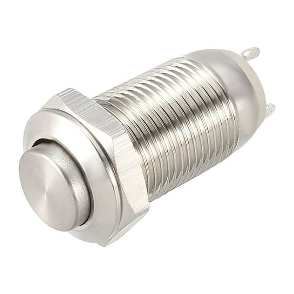 Unique Bargains Latching Metal Push Button Switch 10mm Mounting Dia 1NO 250V 5A