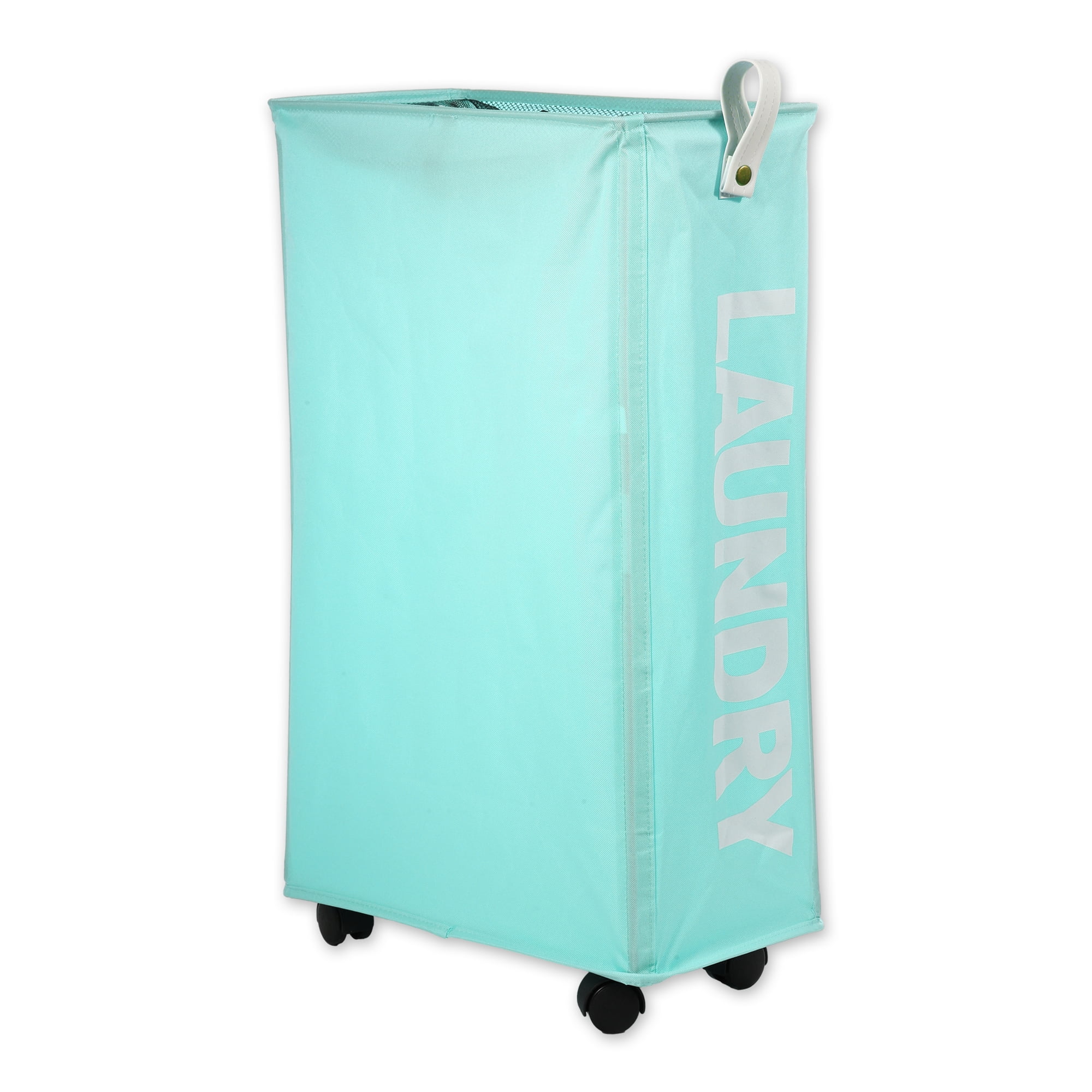 Unique Bargains Laundry Basket with Wheels 27" Tall Rolling Laundry Basket with Handle for