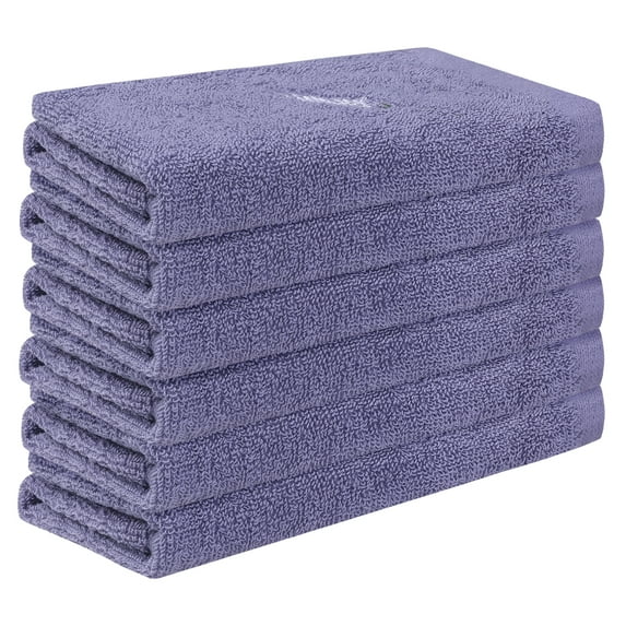 REGALWOVEN Lavender Cotton Pattern Washcloths Highly Absorbent Low Linting Face Towel Dark Purple 6