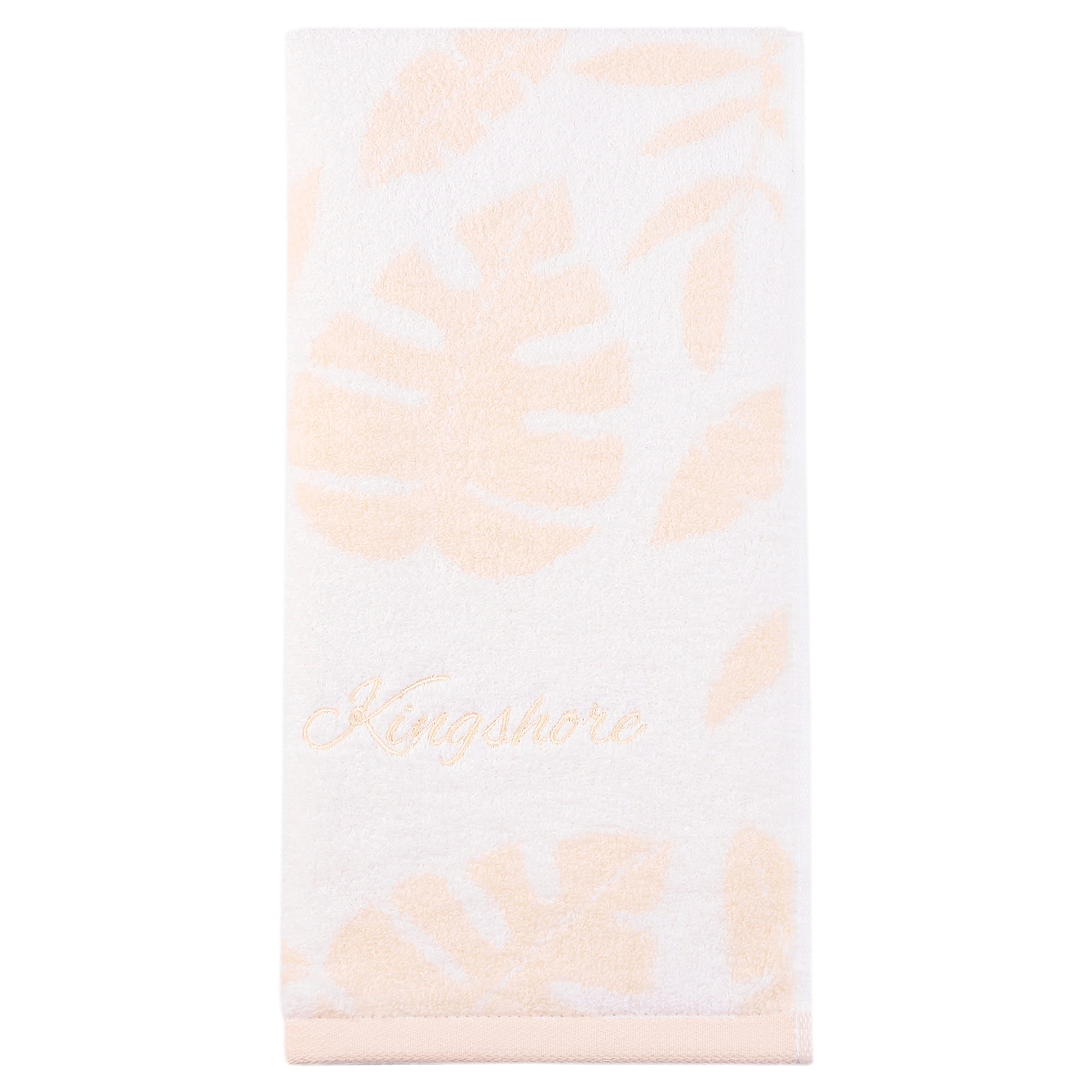 Unique Bargains Leaf Jacquard Soft Absorbent Cotton Hand Towel Yellow 1pc