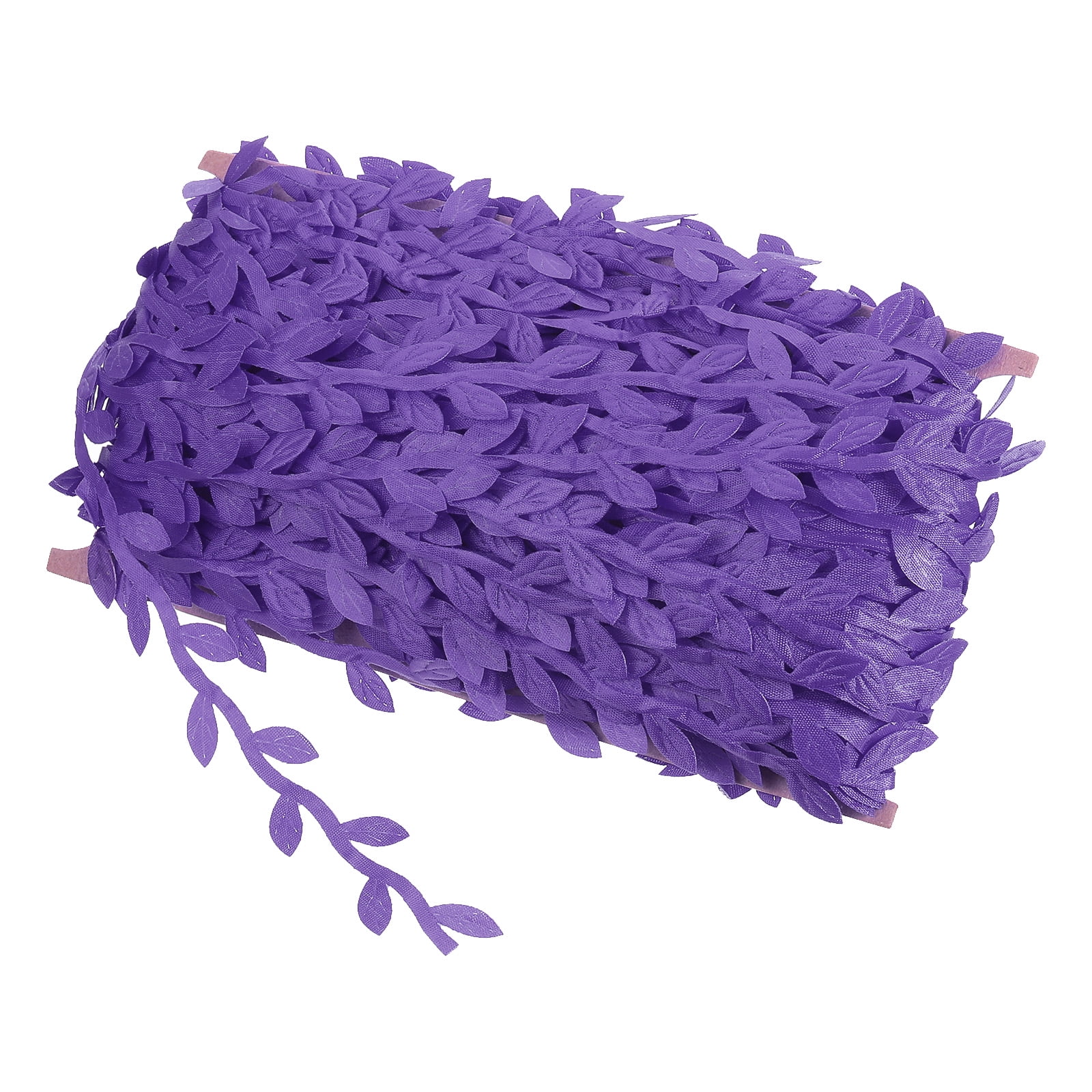 Unique Bargains Leaf Ribbon Artificial Leaf String for Wreath Making Gift Wrapping Purple