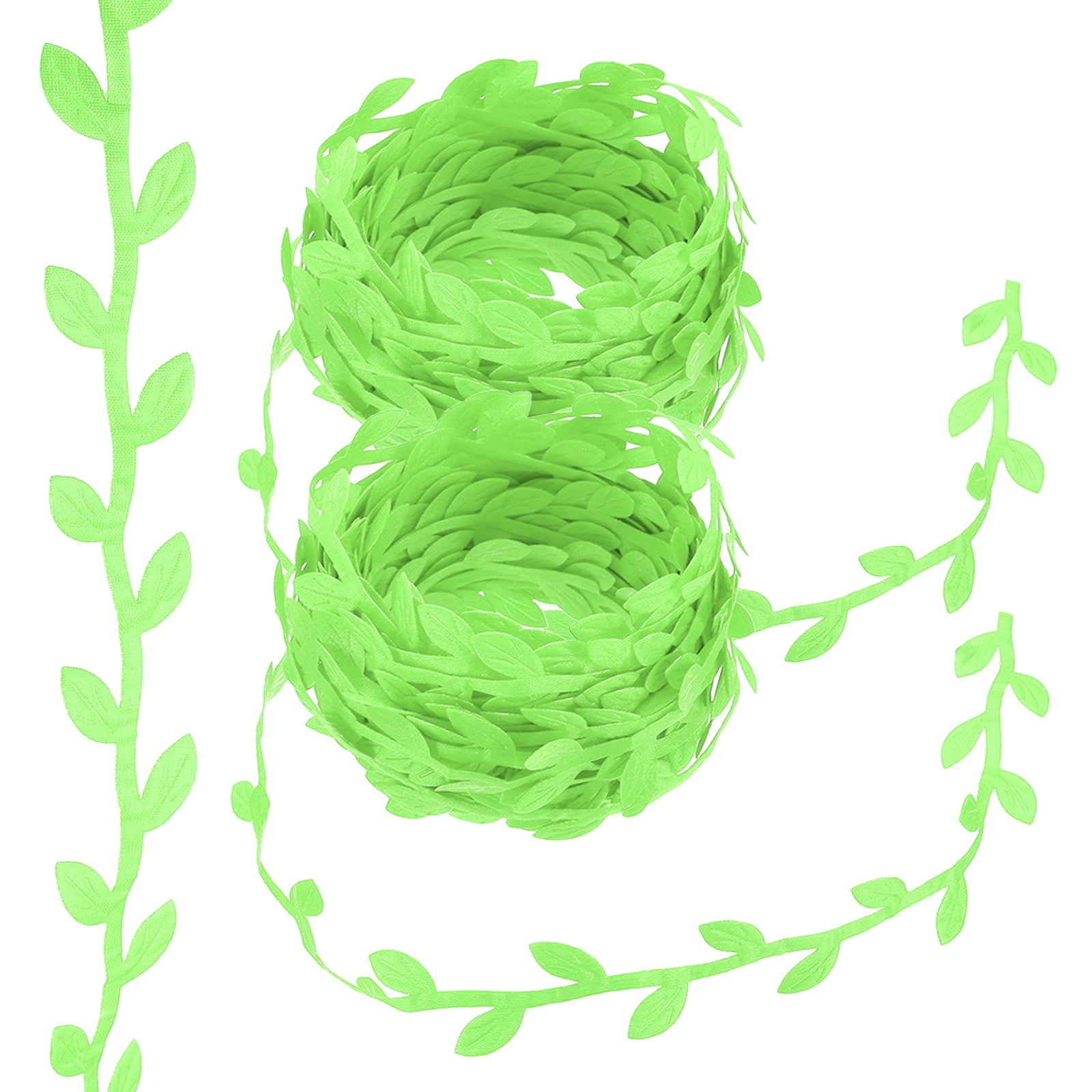 Unique Bargains Leaf Ribbon for Christmas Wreath Making Gift Wrapping Wedding Green
