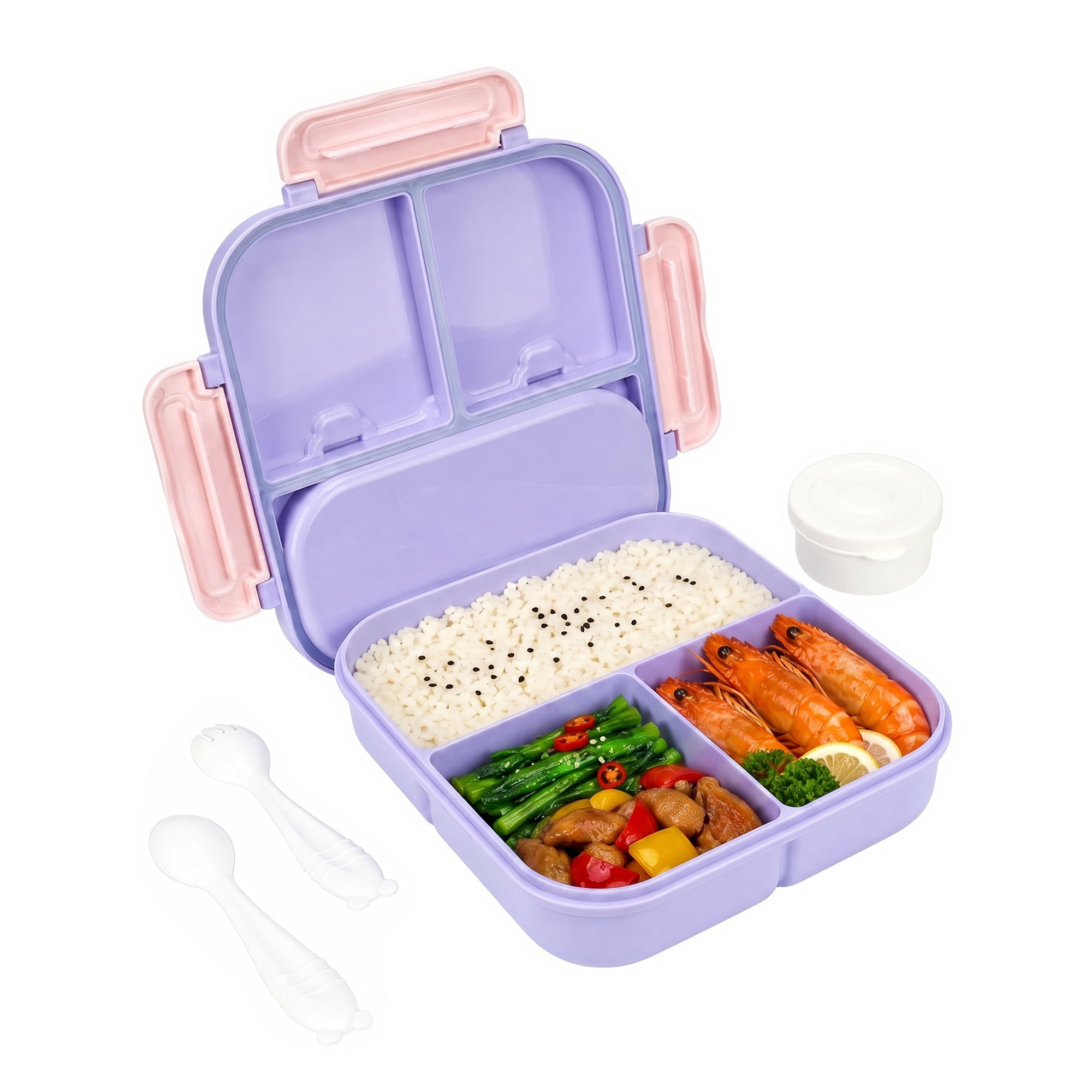 Unique Bargains Leakproof Meal Lunch Bento Box for Work Purple