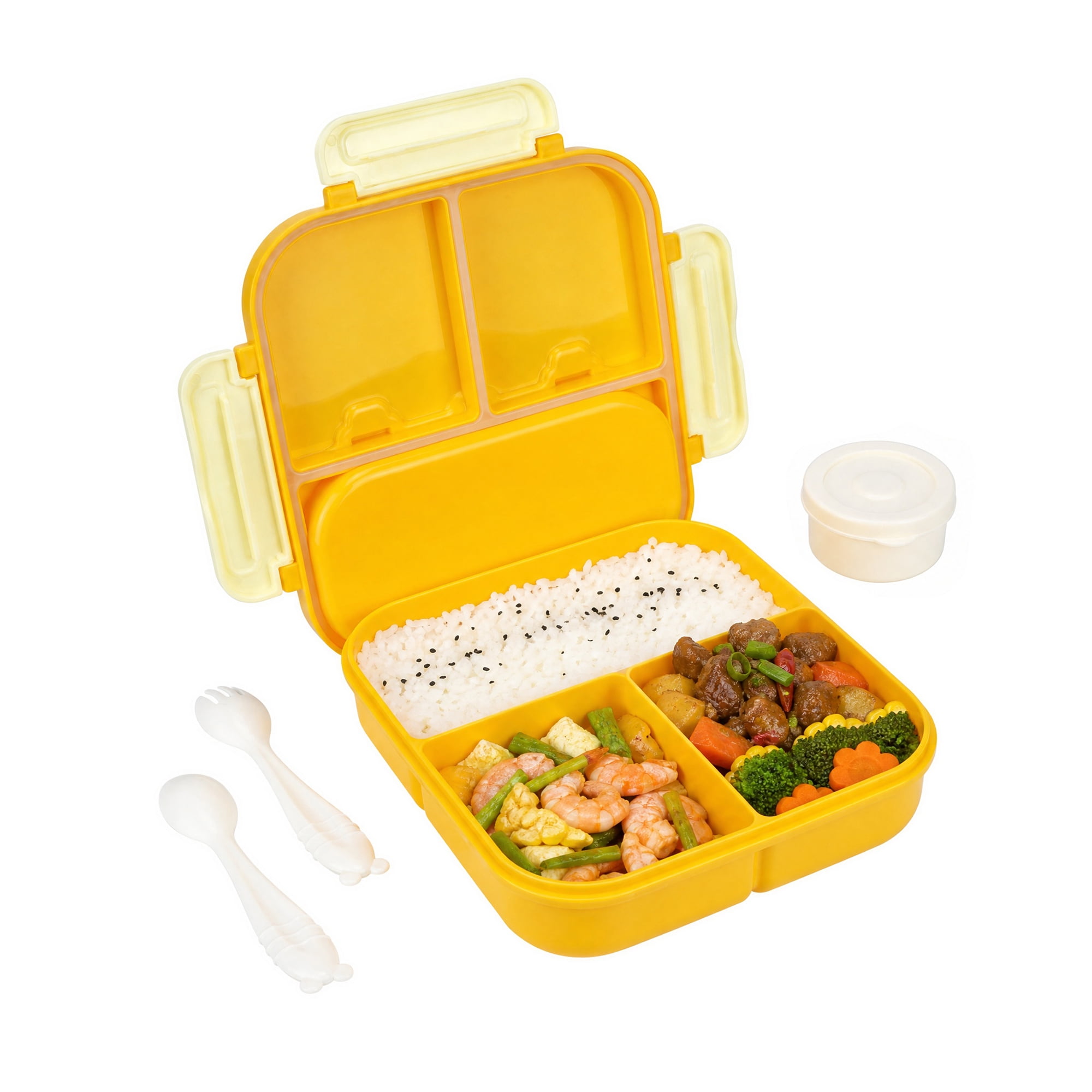 Unique Bargains Leakproof Meal Lunch Bento Box for Work Yellow