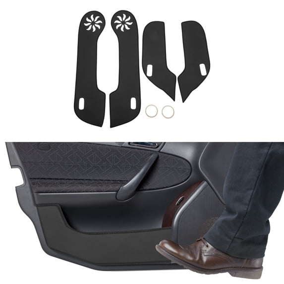 Unique Bargains Leather Car Door Anti Kick Pad Sticker for Honda Accord 7th Generatio 2006 Door Side Edge Guard Protector Interior Accessories Black 1 Set