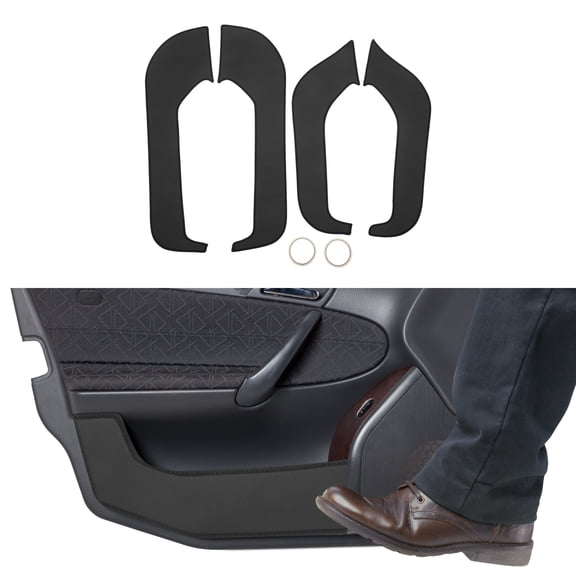 Unique Bargains Leather Car Door Anti Kick Pad Sticker for Ford EV0S 2021 Door Side Edge Guard Protector Interior Accessories Black 1 Set