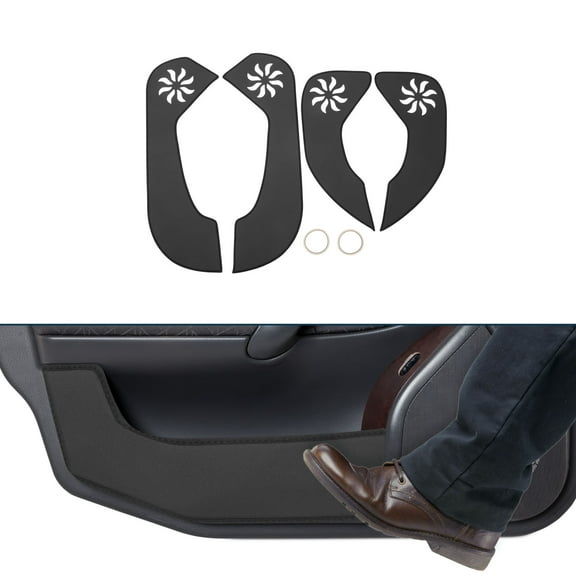 Unique Bargains Leather Car Door Anti Kick Pad Sticker for Kia Rio 2011-2015 Door Side Edge Guard Protector Interior Accessories Black 1 Set