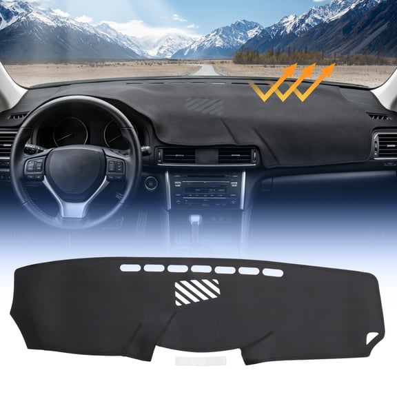 Unique Bargains Leather Dashboard Cover for Lexus IS250 IS350 2006 2007 2008 2009 2010 2011 Interior Dash Cover Mat Pad Carpet Non-Slip Dashboard Protector Sunshine UV & Heat Resistant Black