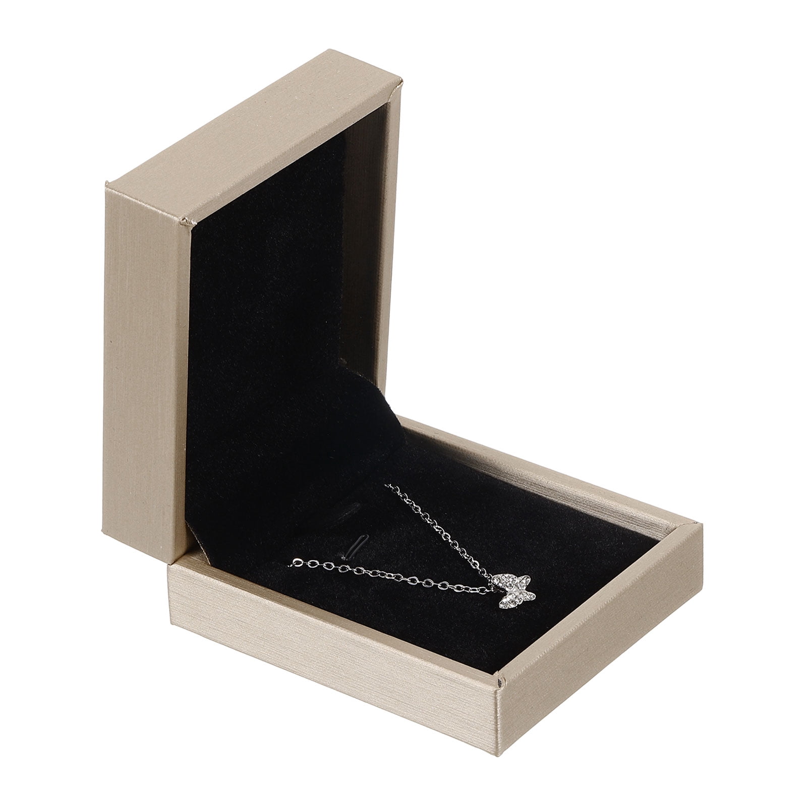 Unique Bargains Leather Jewelry Pendant Box for Vintage Storage and Gifts Gold