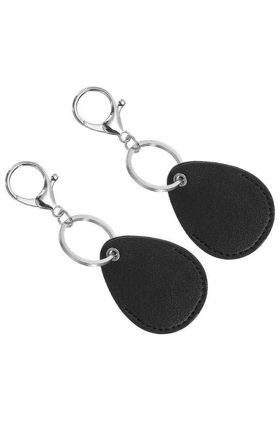 Leather Key Fob, PU Leather Key Fobs with Key Rings Keychain Holder Black