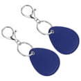 thumbnail image 1 of Unique Bargains Leather Key Fob, PU Leather Key Fobs with Key Rings Keychain Holder Dark Blue, 1 of 6