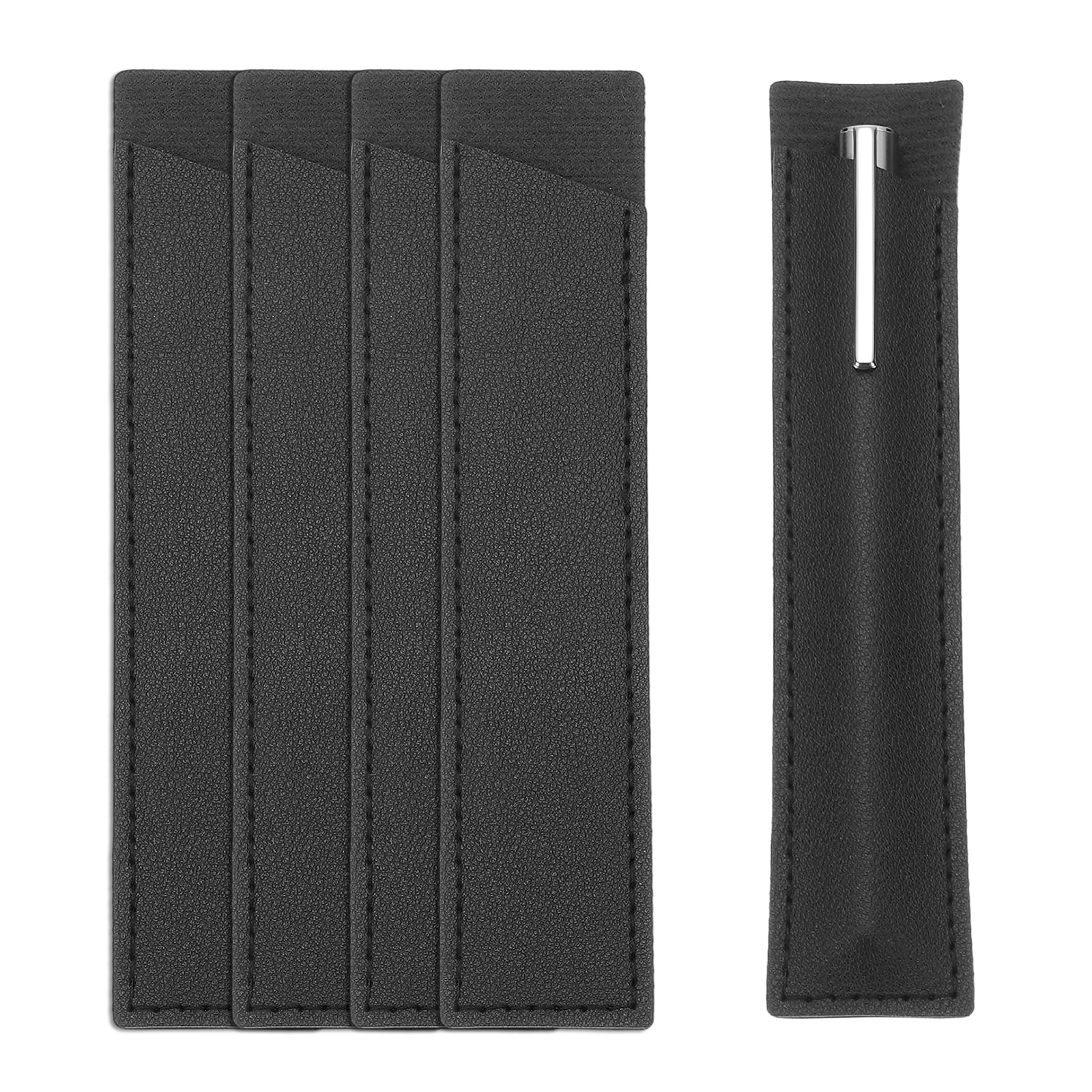 Unique Bargains Leather Pen Pouch Sleeve for Single Handmade Fountain Pen Holder Black