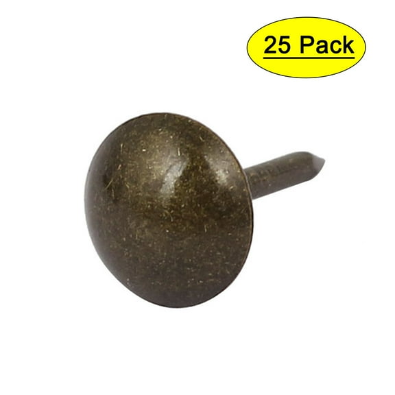 Unique Bargains Leather Sofa Round Head Upholstery Tack Nail Black Bronze Tone 8mm x 15mm 25pcs