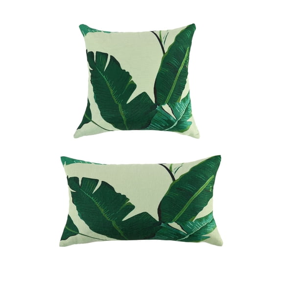 Unique Bargains Leaves Decorative Throw Pillow Cover #2 12"x20" and 18"x18"