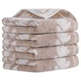 thumbnail image 1 of Unique Bargains Leaves Pattern Hand Towels Soft Absorbent Brown 4-Pieces, 1 of 4