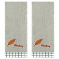 thumbnail image 1 of Unique Bargains Leaves Pattern Hand Towels for Bathroom Soft Absorbent Grey 2-Pieces, 1 of 4