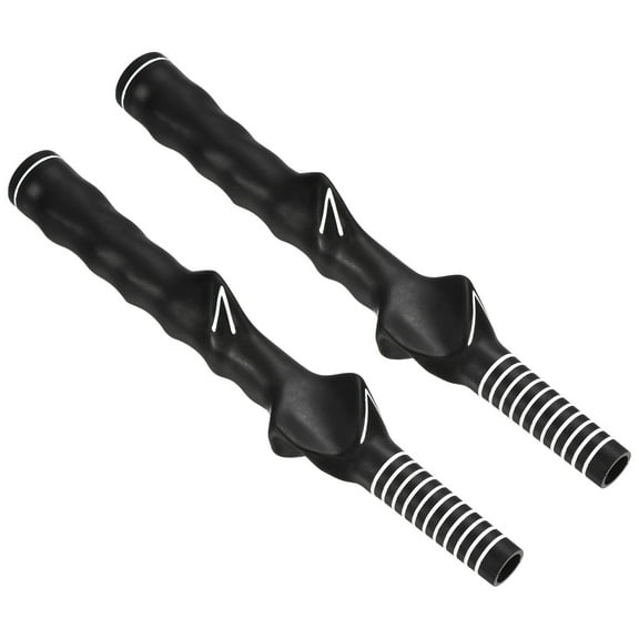 Unique Bargains Left Hand Teaching Practice Swing Aid Golf Club Training Grip Black 2 Pcs