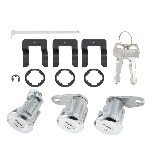 Unique Bargains Left Right Side Door Lock Cylinder and Trunk Lock Cylinder with Key Set Replacement for Ford Maverick 1970-1977 for Mustang 1966-1973, for Lincoln for Mercury 12336284/19162033