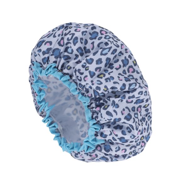 Unique Bargains Leopard Double Layer Shower Cap 1 Pc Purple