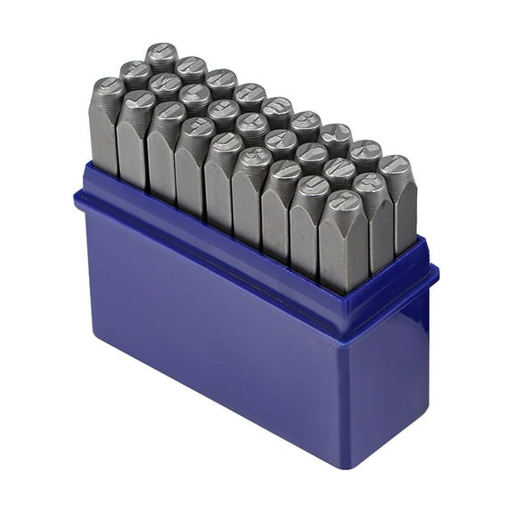 Unique Bargains Letter Metal Stamp Set,5/32" 4mm Alphabet A to Z and Symbol &,Stamps Punch Press for Imprinting