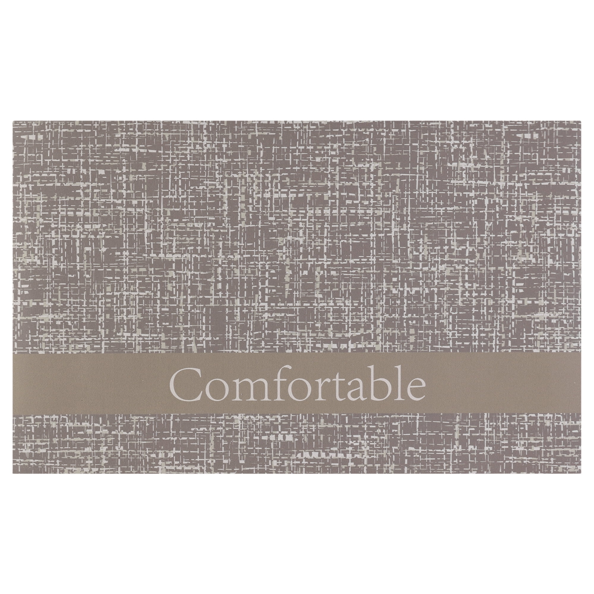 Unique Bargains Letter Pattern Kitchen Mat Waterproof Anti Slip Kitchen Rug Standing Mats Brown 18" x 28"